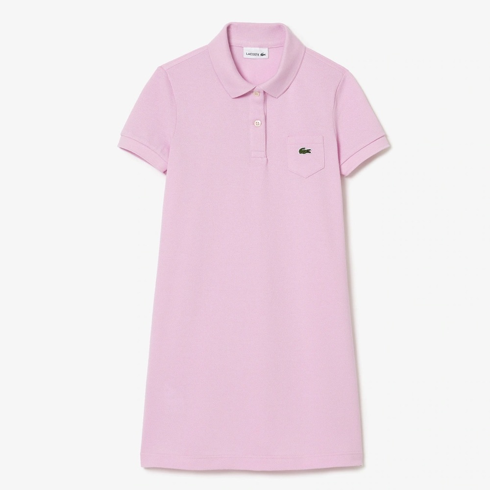 EUC Lacoste Girls' Pink Cotton Polo Dress